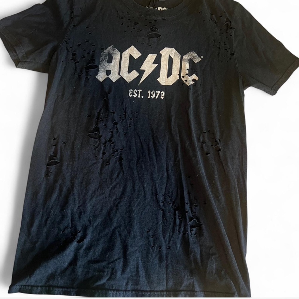 AC/DC Distressed Black Tee